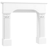 Baroque Fireplace Mantle, Freestanding Fireplace Surround for Electric Fireplaces, 43.3" W x 42.8" H, White