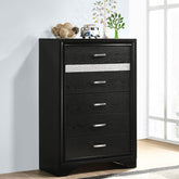 Pulsar Black 6-drawer Bedroom Chest