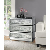 Perseus Mirrored & Faux Crystals Console Cabinet (Assembled)