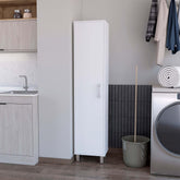 Saturn 1-Door 5-Shelf Tall Storage Cabinet White