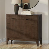 Hephaestus 40 inch Wide Solid Wood Entryway Storage Cabinet in Walnut Brown
