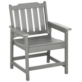 All-Weather Patio Chair, HDPE Patio Dining Chair, Heavy Duty Wood-Like Outdoor Furniture for Garden, Backyard, Deck, Porch, Lawn, Gray