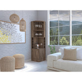 Story Corner Bar Cabinet, Two External Shelves