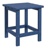 Patio Side Table, 15" Square Outdoor End Table, HDPE Plastic Tea Table for Adirondack Chair, Backyard or Lawn, Blue