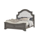 Traditional Style Queen Bed Made with wood in Rustic Gray