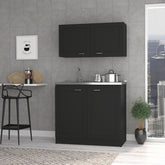 Olympus Cabinet Set, Two Shelves Black