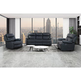 Museum Black 3PC Reclining Sofa and Loveseat and Glider Reclinerwith LED Lights and Speakers