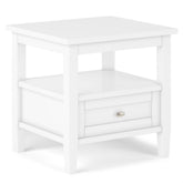 Warm Shaker Solid Wood 20 inch Wide Transitional End Table in White