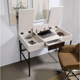 Epic Natural & Black Finish Writing Desk W/USB