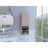 Legend Bathroom Cabinet, Two Interior Shelves, Two External Shelves, Single Door Cabinet -Light Gray