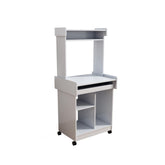 Polyxena Cart Coffee Station Computer Cart on locking castors hutch gliding shelf White color