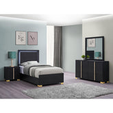 Eternity Black 4-piece LED Twin Bedroom Set