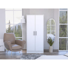 Aria Rectangle Armoire White