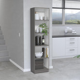 Bookcase Compact Bookshelf with Multiple Shelves, Matt Gray / White