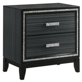 Pluto Black 2-drawer Nightstand