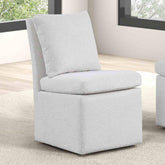 Contemporary Style 1pc Dining Chair Casters Removable Back Pillow White Finish Dining Room