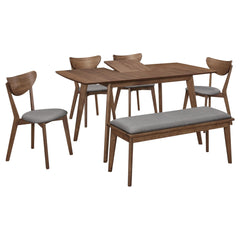 Moon Grey and Natural Walnut 6-piece Dining Set