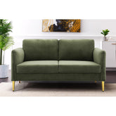 60.63" Wide Modern Corduroy Loveseat, Plush Upholstered Cushions, Solid Wood Frame, Compact Living Room and Apartment Furniture