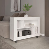 Utopia 37,4" Wide Console Table Cart with Six Shelves, Casters, Entryway Table, Side Table, Living Room Table, for Living Room White