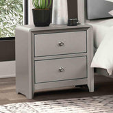 Exhibition Finish 1pc Nightstand Nickle Finish Hardware Central Metal Glide English Dovetail Drawer Contemporary Bedroom Furniture
