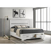 Nebula White Queen Storage Bed