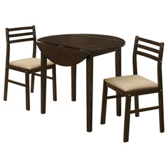 Showcase and Tan 3-piece Dining Set with Drop Leaf