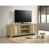 1pc Entertainment Console Rustic Charm Driftwood Wood Finish Open Shelf Living Room Furniture