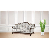 Polyxena Traditional Style button tufted Sofa Ivory