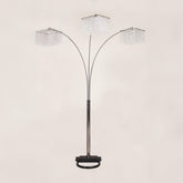 1pc Modern Design Classic Luxury Sleek Multi-head Floor Arc Lamp Crystal-like Accents Drape Living Room Curve Lamp