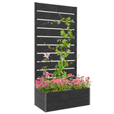 Trellis Planter for Climbing Plants, Raised Garden Bed with Trellis, Planter Box for Outdoor, 28.25" x 15" x 59", Black