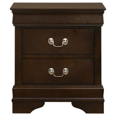 Zenith Cappuccino 2-Drawer Nightstand with Bail Handle