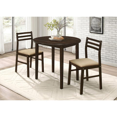 Showcase and Tan 3-piece Dining Set with Drop Leaf