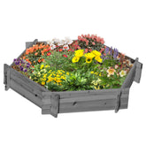 39" x 36" Screwless Raised Garden Bed, Hexagon Planter Box for Outdoor Plants, Vegetables, Flowers, Herbs, Gray