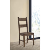 Rustic Golden Brown Ladder Back Dining Chairs (Set of 2)