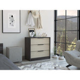 Lyra 3 Drawers Dresser, Superior Top -Black / Pine