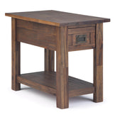 Hector - Narrow Side Table - Distressed Charcoal Brown