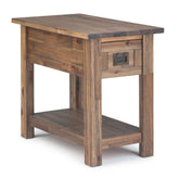 Hector - Narrow Side Table - Rustic Natural Aged Brown