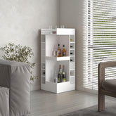 Eternity 46" Tall 3-Tier Corner Bar Cabinet with Fourteen Wine Bottle Cubbies, Living Room, Liquor Cabinet, Storage Cabinet White