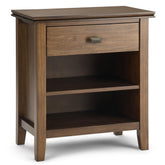 Demeter 24 inch Wide Solid Wood Bedside Table in Rustic Natural Aged Brown