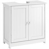 Pedestal Sink Storage Cabinet, Bathroom Sink Cabinet with U-Shape Cut-Out and Adjustable Shelf, White
