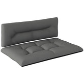 2 Seater Pallet Cushions Outdoor 3.9" Thick Replacement Cushions - Tufted Design for Garden, Patio, Black