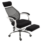 Ergonomic High Back Mesh Office Chair Swivel Reclining Computer Desk Chair with Retractable Footrest, Headrest, Padded Armrest