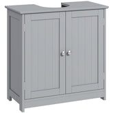 Pedestal Sink Storage Cabinet, Bathroom Sink Cabinet with U-Shape Cut-Out and Adjustable Shelf, Gray