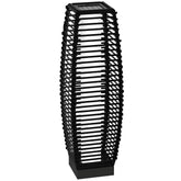 Solar Floor Lamp, Outdoor Rattan Garden Lantern Pathway Light & Decorative Driveway Lighting, Black