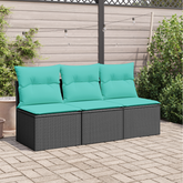Garden Sofa Black 64.96 x 24.41 x 27.17 in Poly rattan