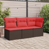 Garden Sofa Brown 21.65 x 24.41 x 27.17 in Poly Rattan