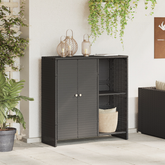 Storage Cabinet with Door Black 39.37 x 14.17 x 40.16 in Rattan