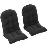Outdoor Adirondack Chair Cushions Set of 2, Tufted High Back Patio Chair Cushions, Black