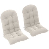 Adirondack Chair Cushions Set of 2, Tufted High Back Patio Non-Slip Cushions for Adirondack Chairs, Beige