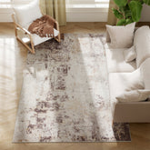 Machine Washable Area Rug 5x7, Non-Slip Modern Abstract Floor Carpet for Living Room, Bedroom, Dining Room, Mixed-Brown